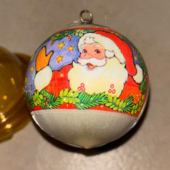 Current Inc. Other - Vintage 1979 Current Inc. Satin Ball Christmas Ornament Santa Clause Teddy Bear